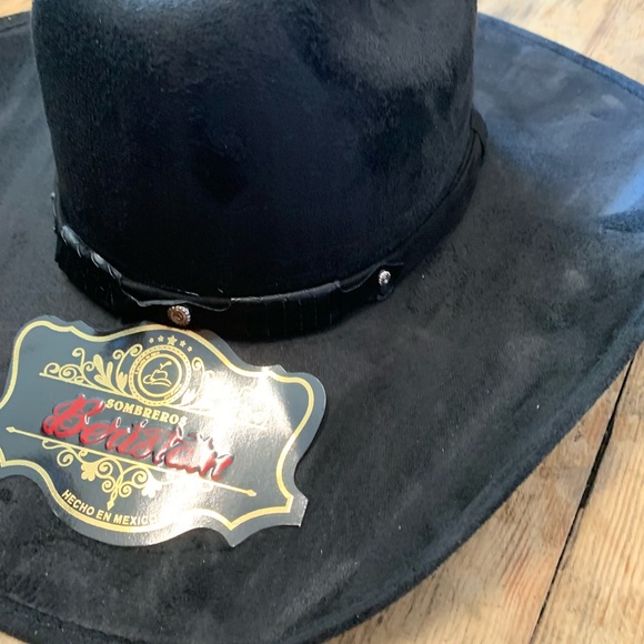 BLACK SUEDE COWBOY HAT - Picture 6 of 7